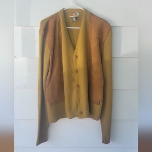 Milwaukee Knit vintage mustard yellow cardigan XL